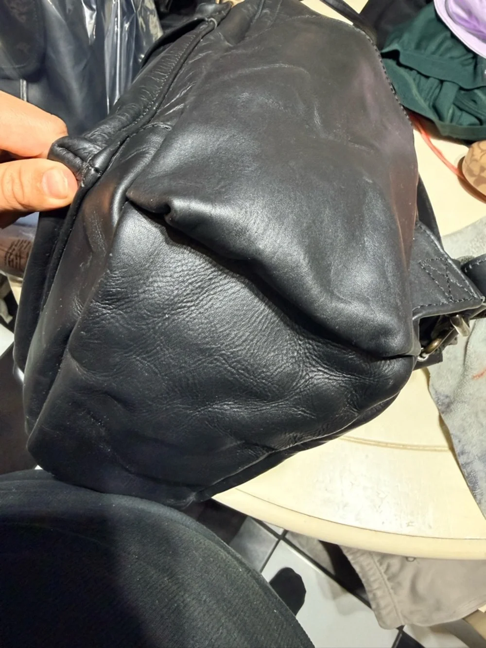 Classic Black Leather Men’s Backpack